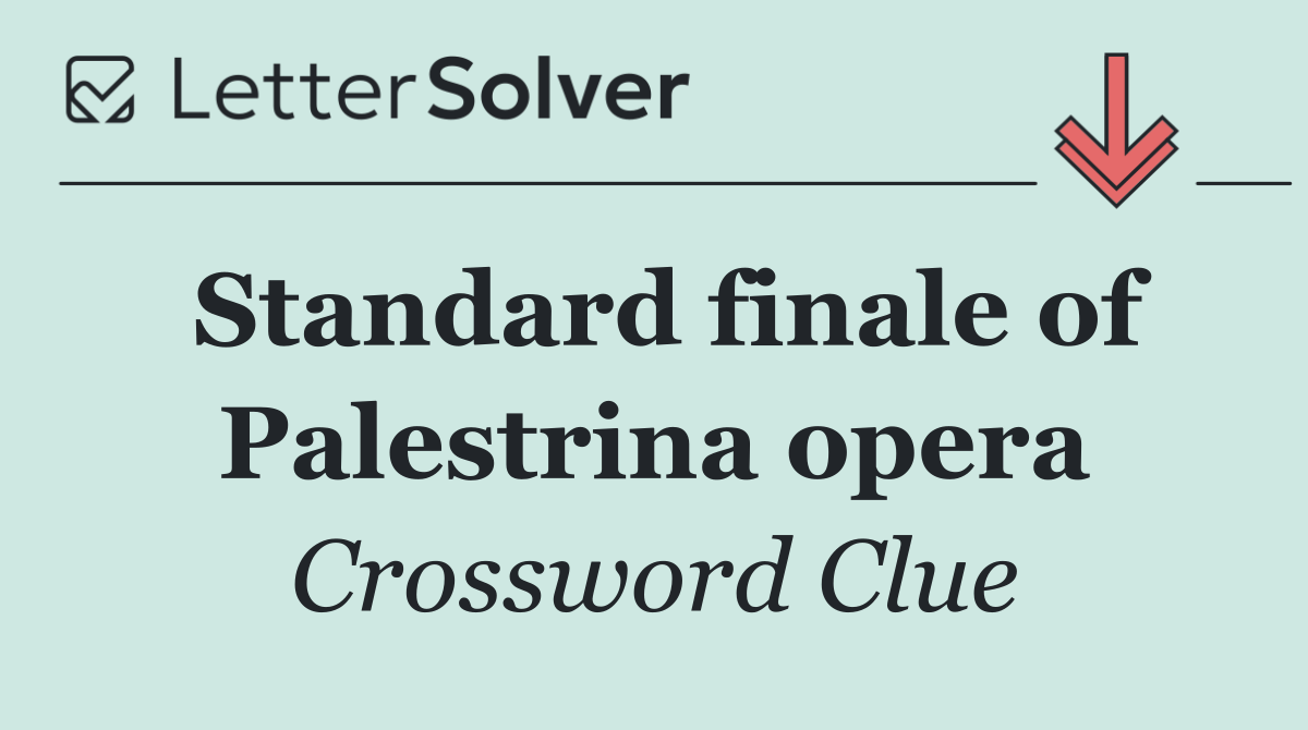 Standard finale of Palestrina opera