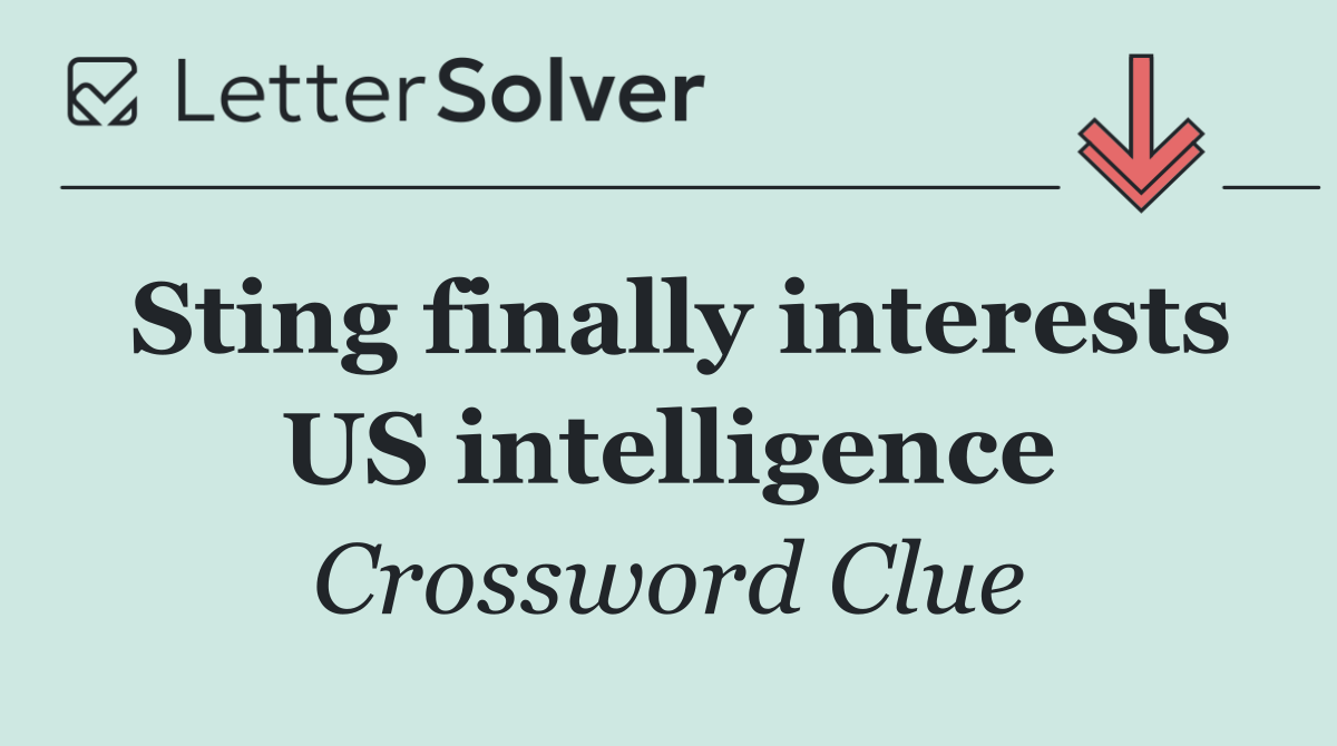 Sting finally interests US intelligence