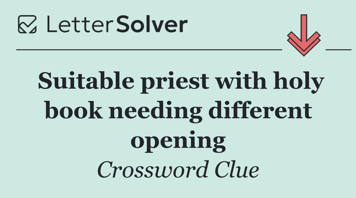 Suitable priest with holy book needing different opening