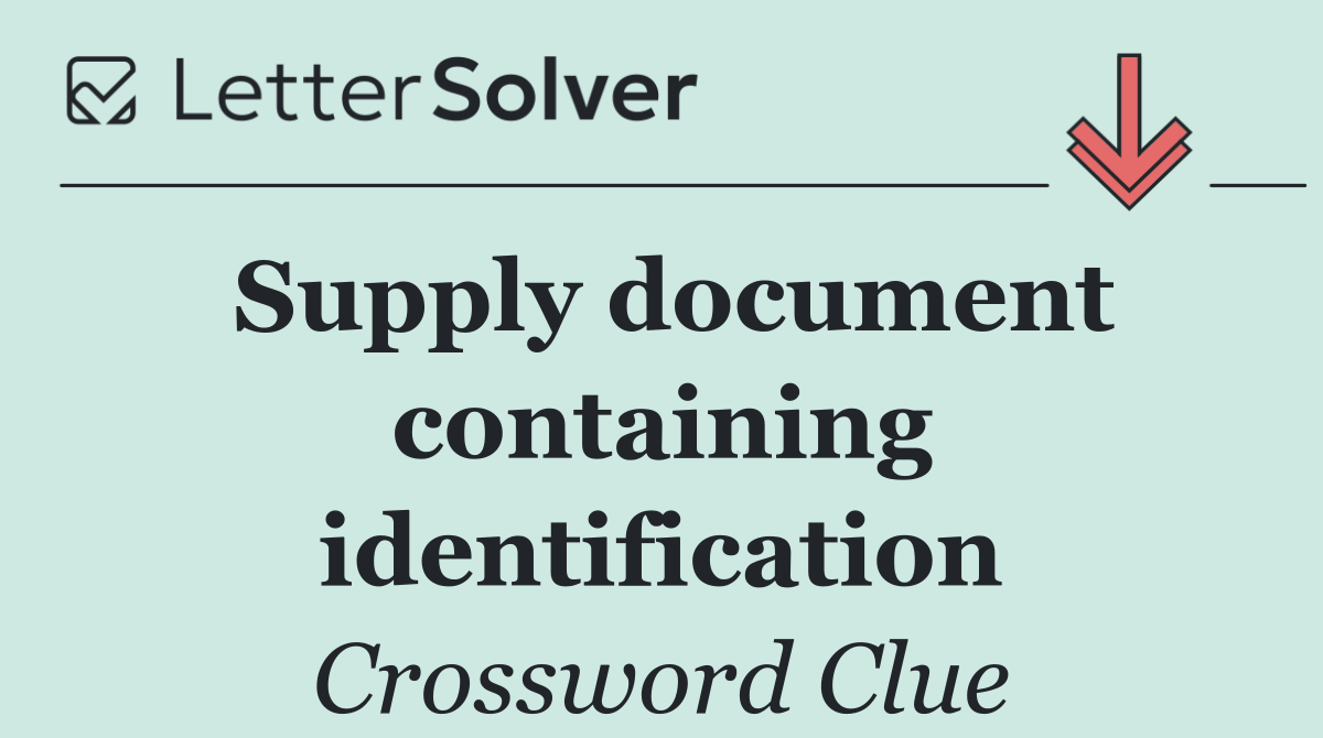 Supply document containing identification