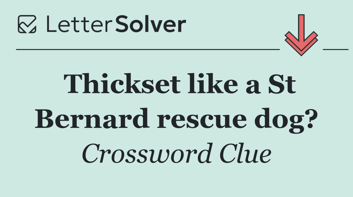 Thickset like a St Bernard rescue dog?