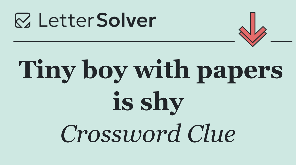 Tiny boy with papers is shy
