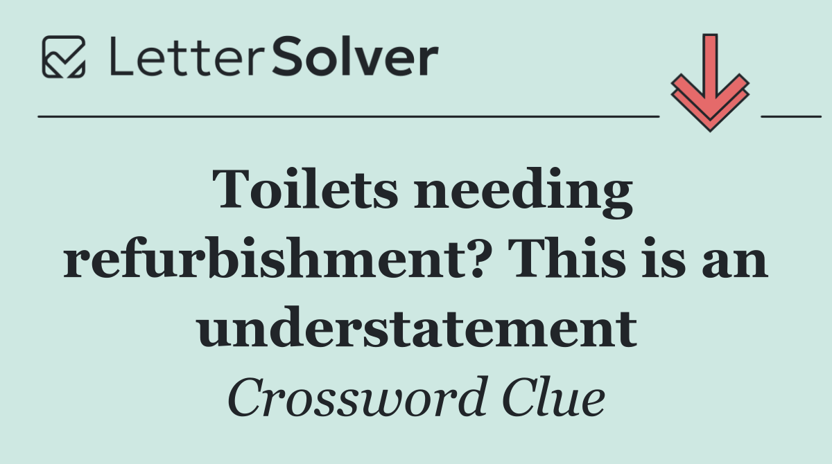 Toilets needing refurbishment? This is an understatement