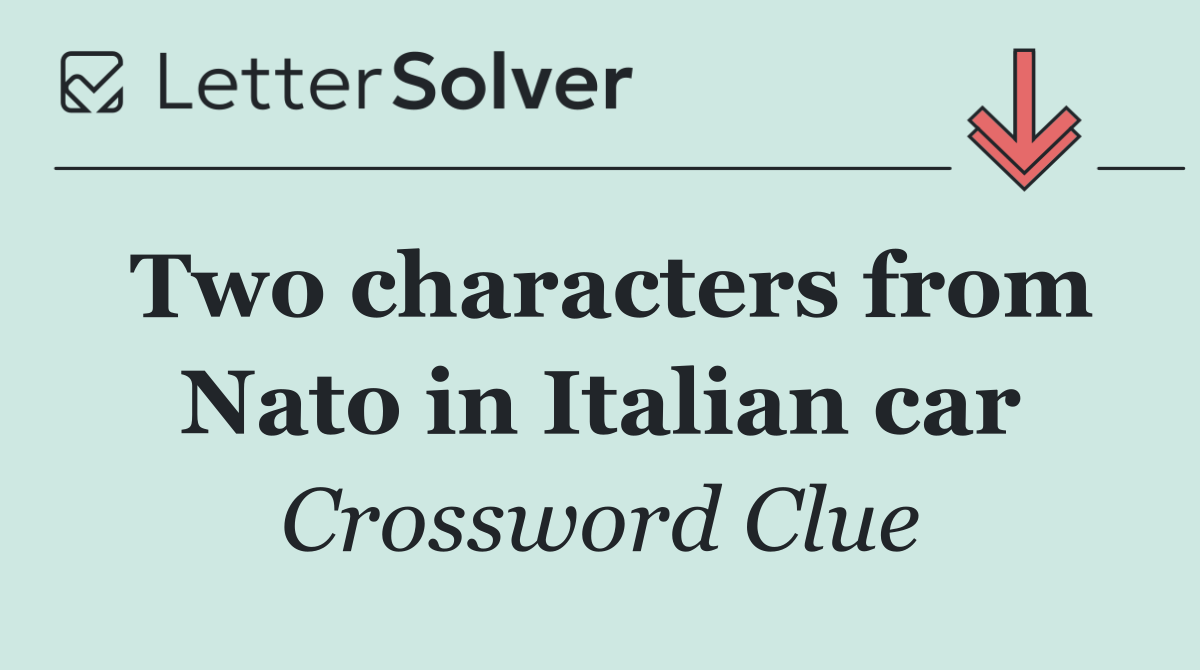 Two characters from Nato in Italian car