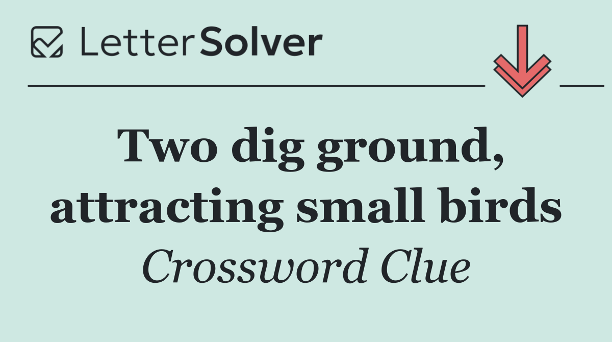 Two dig ground, attracting small birds