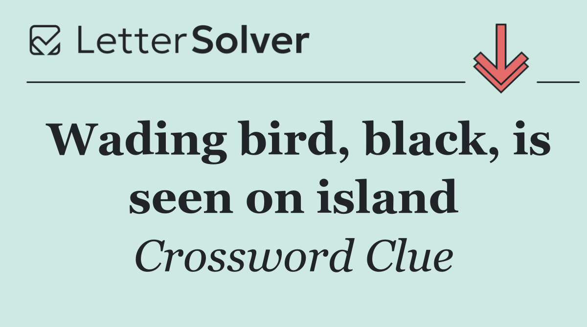 Wading bird, black, is seen on island