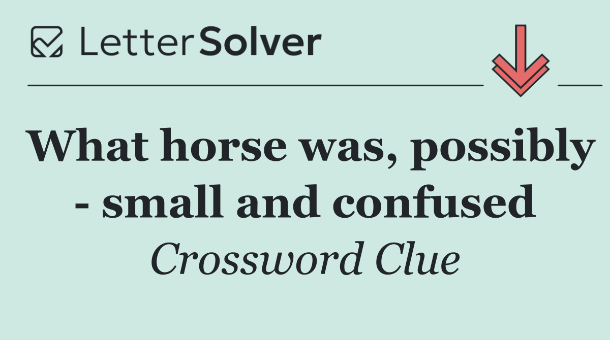 What horse was, possibly   small and confused