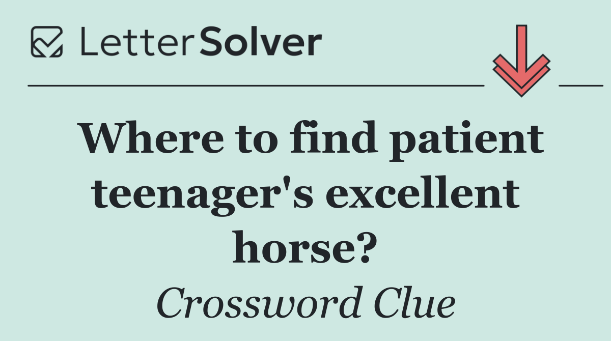 Where to find patient teenager's excellent horse?