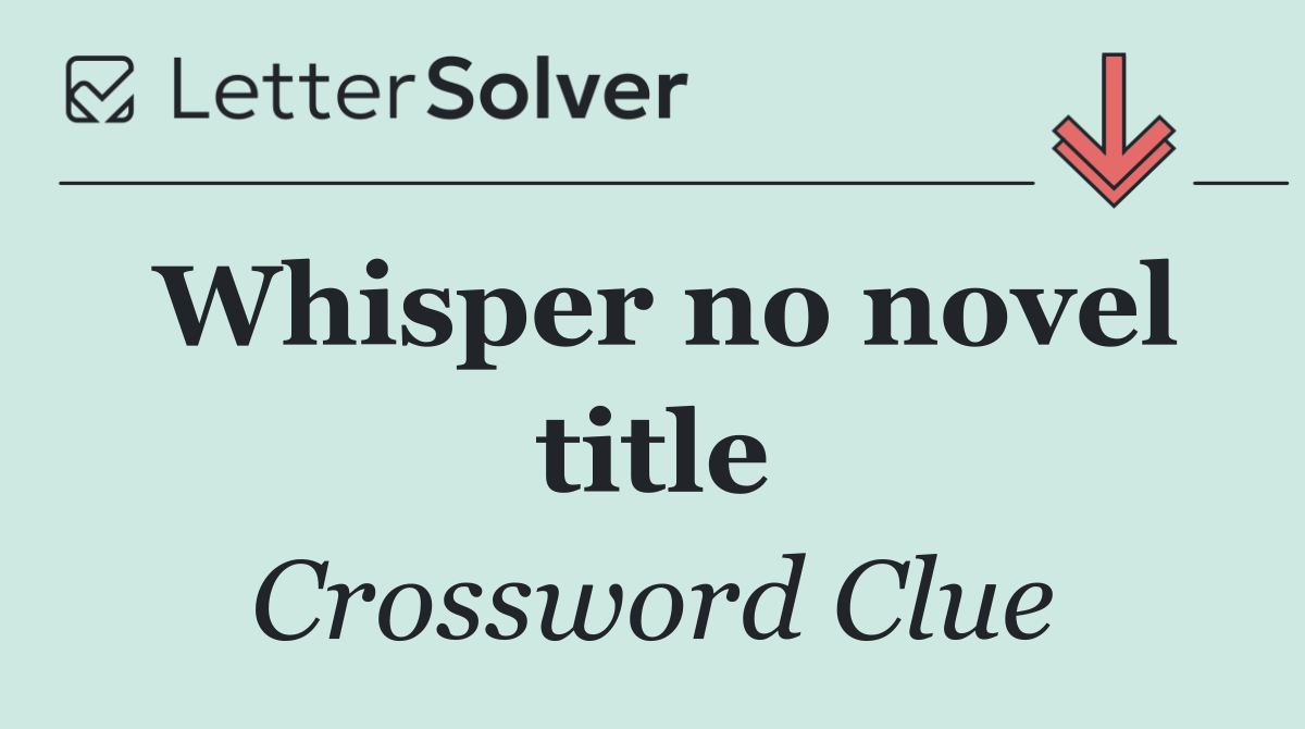 Whisper no novel title