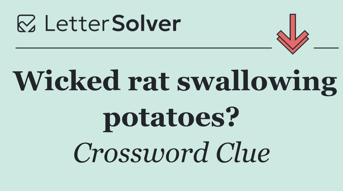 Wicked rat swallowing potatoes?