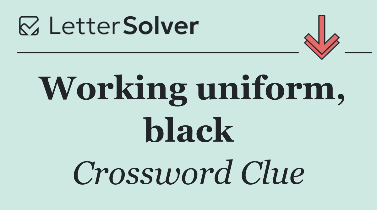Working uniform, black