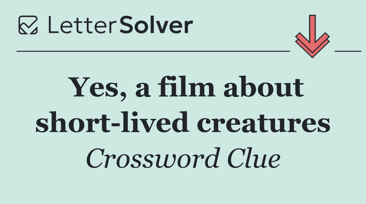 Yes, a film about short lived creatures