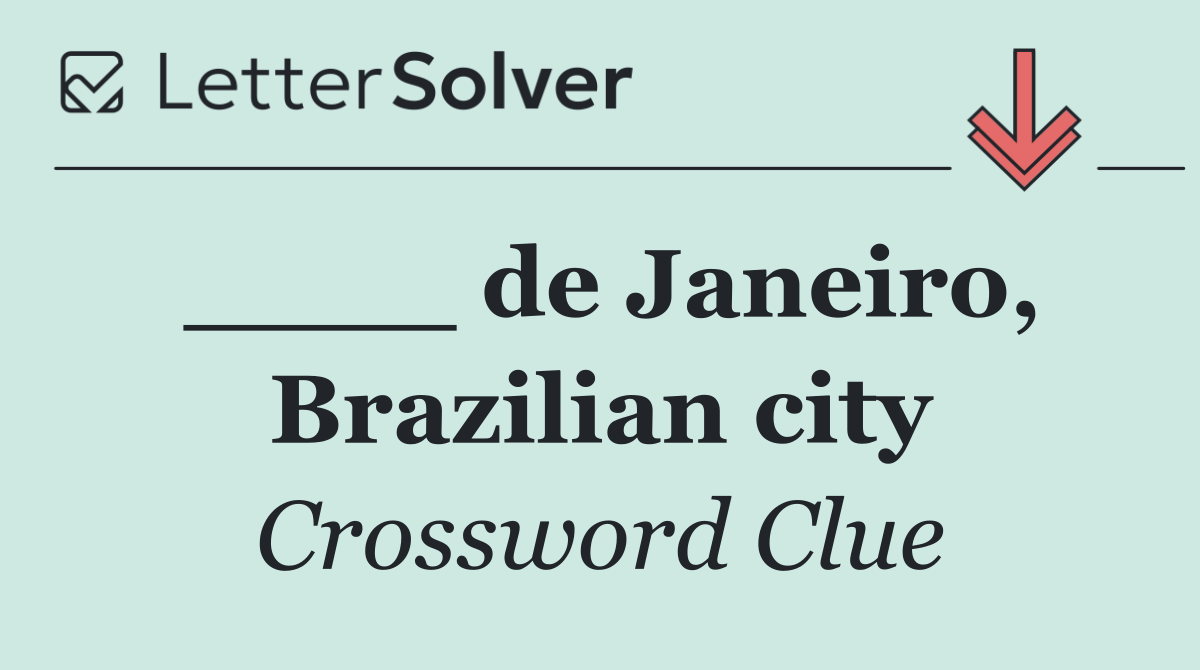 ____ de Janeiro, Brazilian city