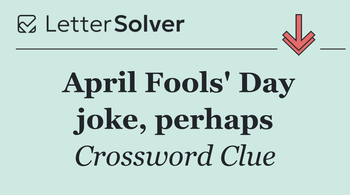 April Fools' Day joke, perhaps