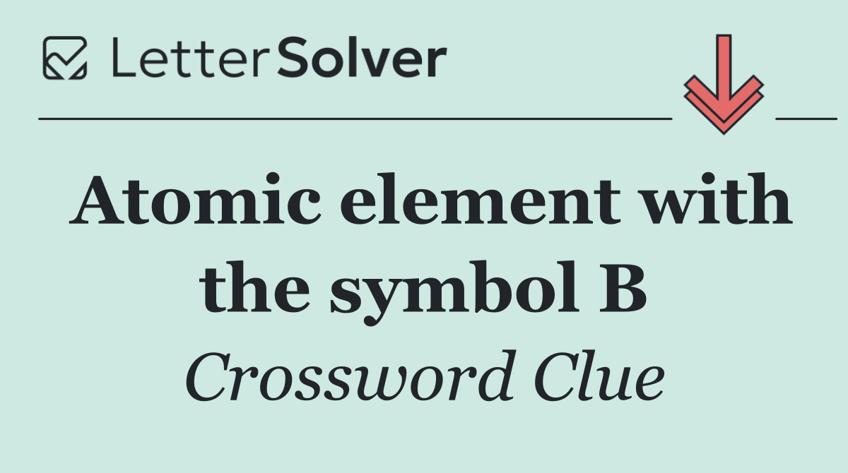 Atomic element with the symbol B