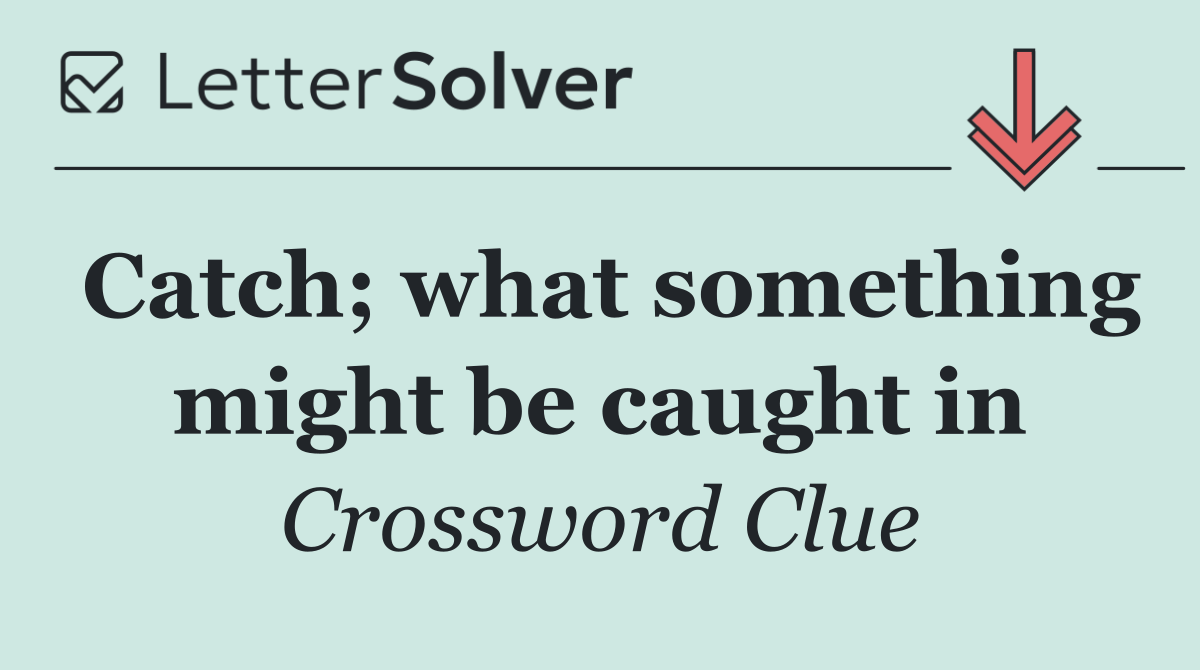 Catch; what something might be caught in