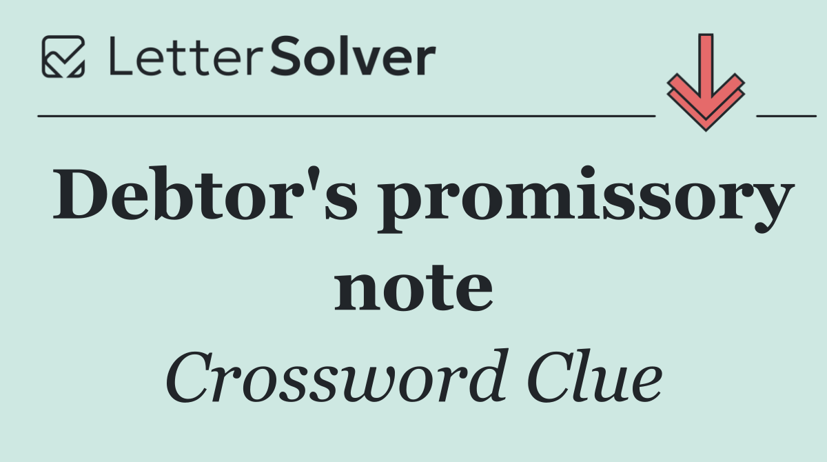 Debtor's promissory note