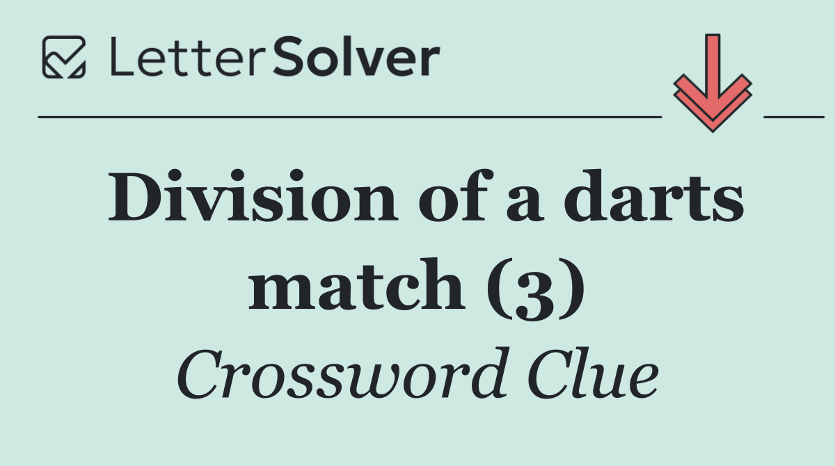 Division of a darts match (3)