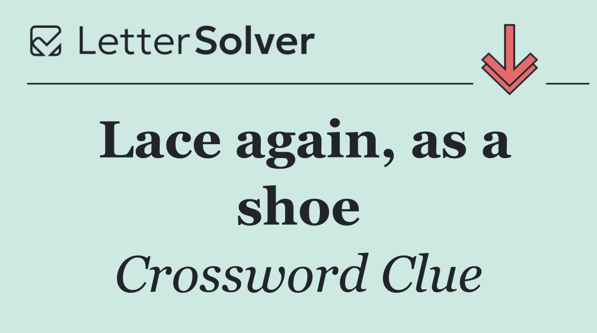 Lace again, as a shoe