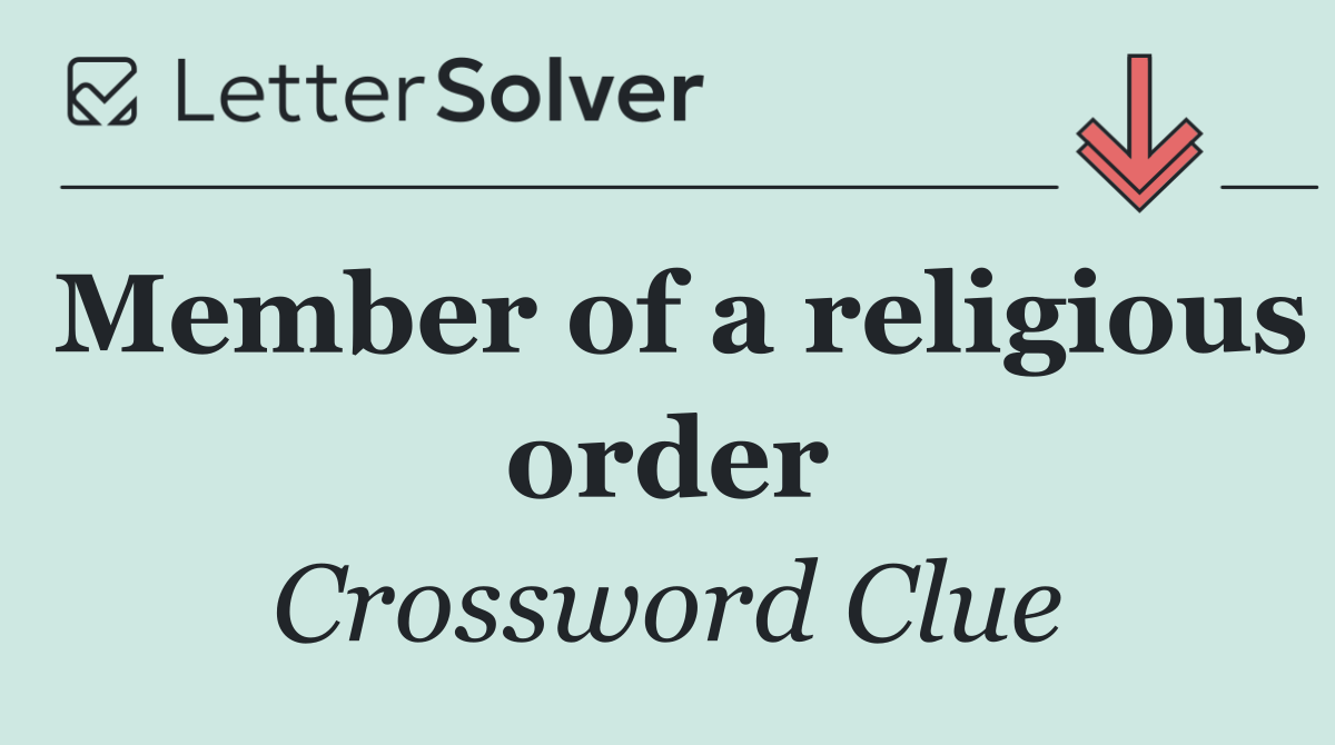 Member of a religious order