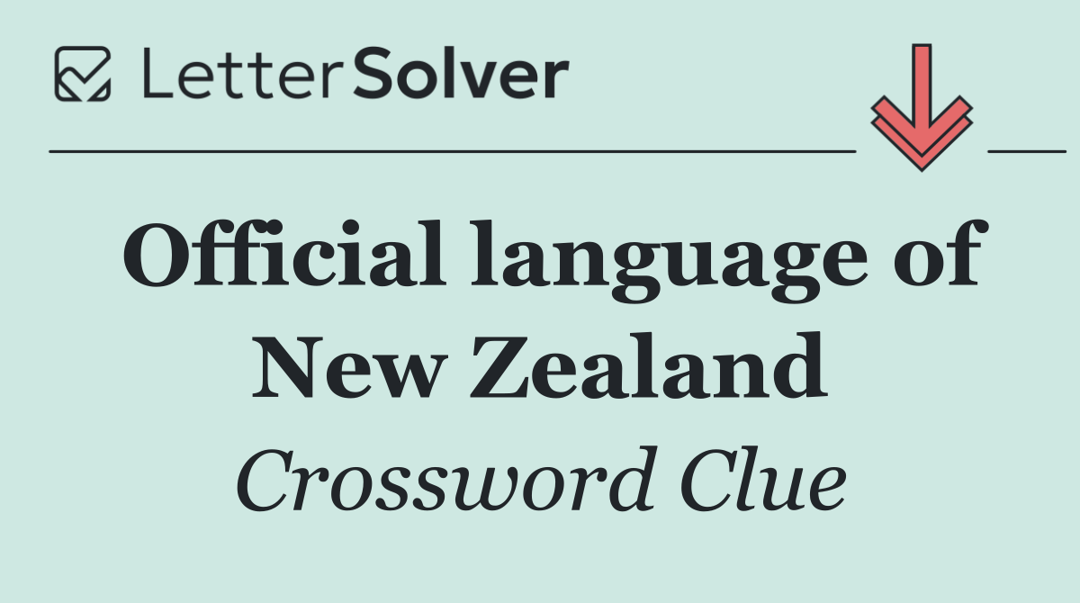 Official language of New Zealand