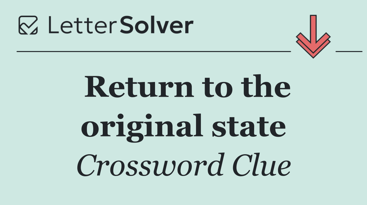 Return to the original state