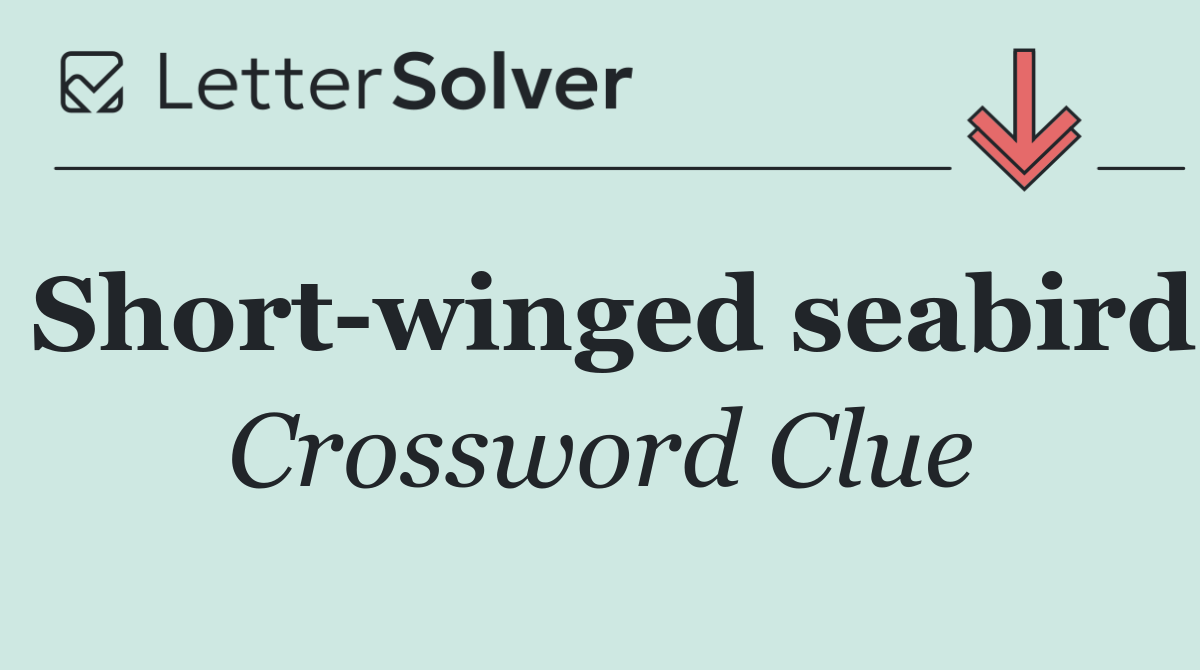 Short winged seabird