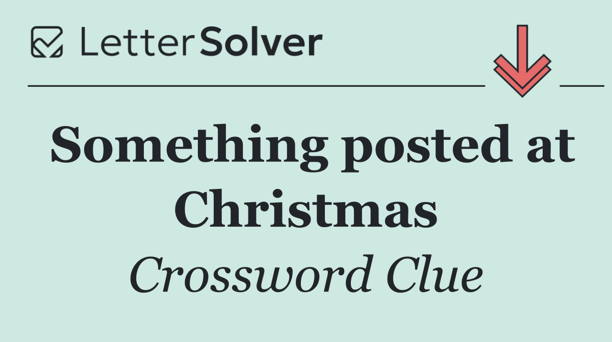 Something posted at Christmas