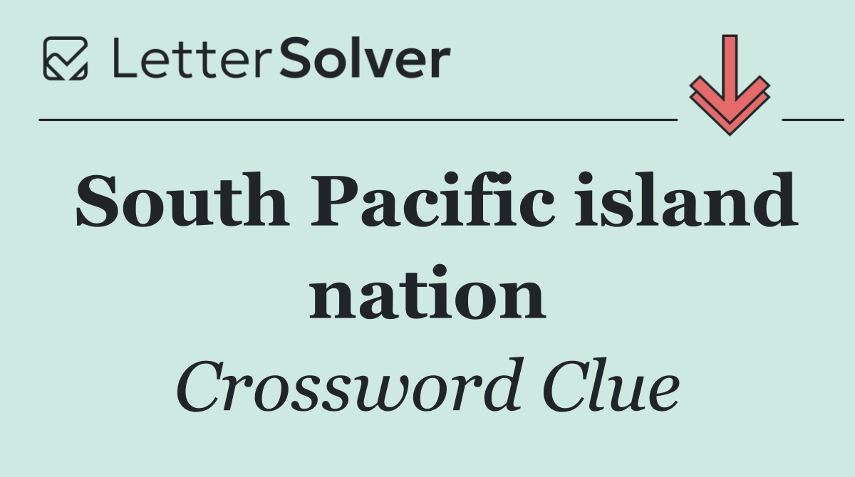 South Pacific island nation