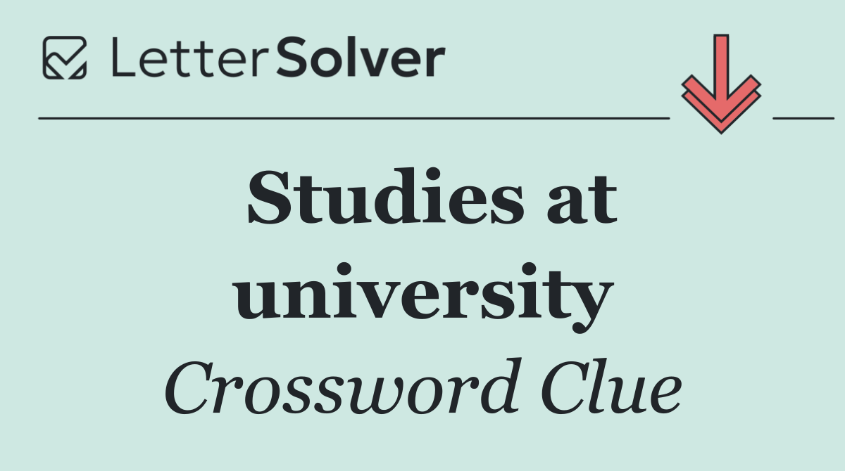 Studies at university