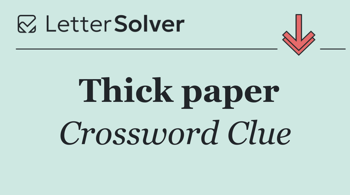 Thick paper
