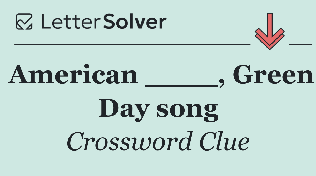 American ____, Green Day song