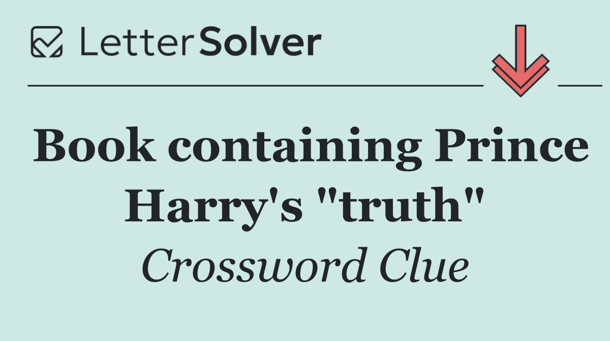 Book containing Prince Harry's "truth"