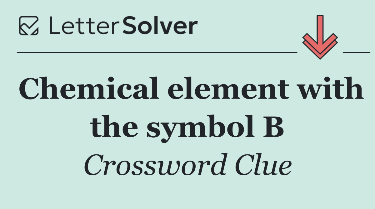 Chemical element with the symbol B