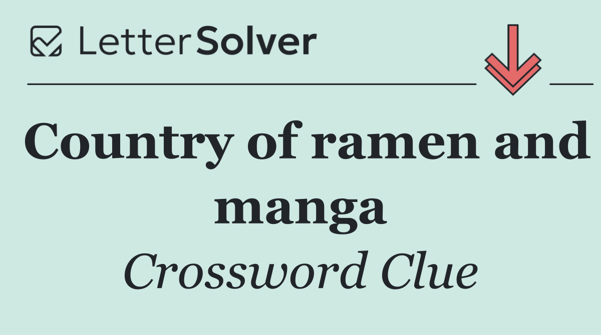Country of ramen and manga