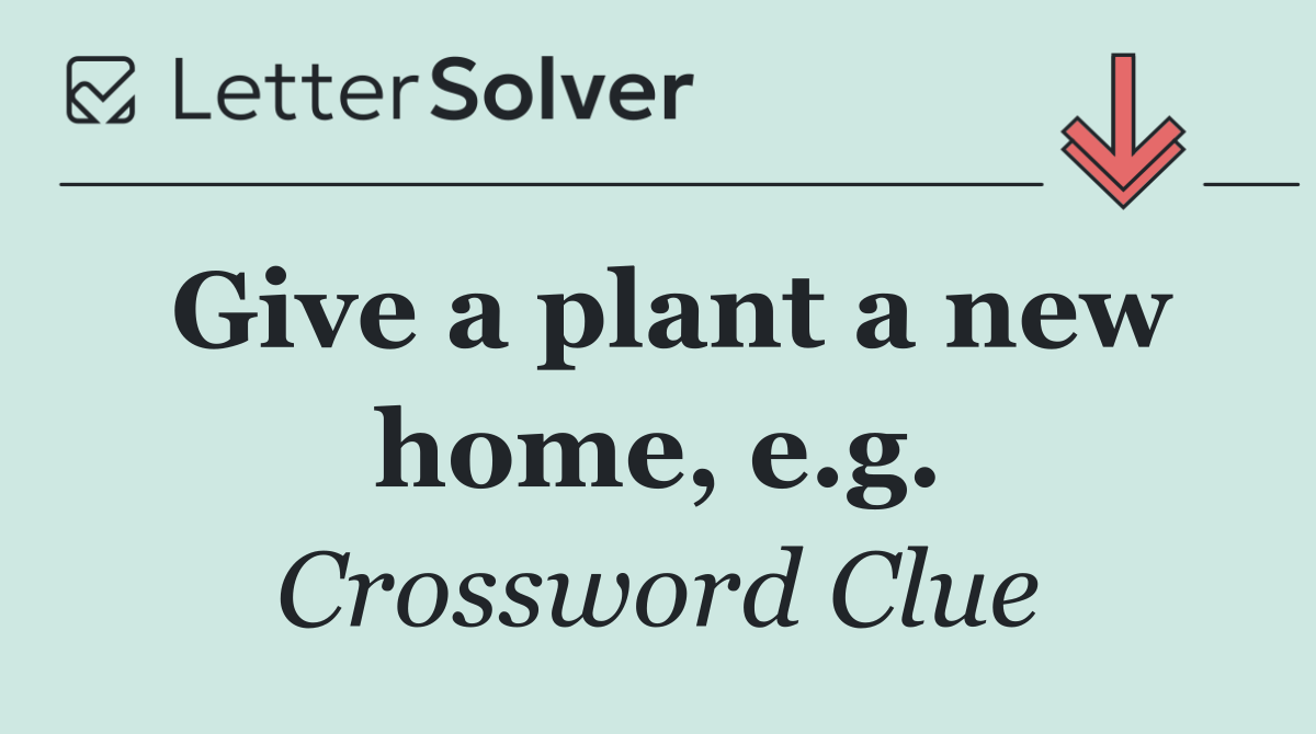 Give a plant a new home, e.g.