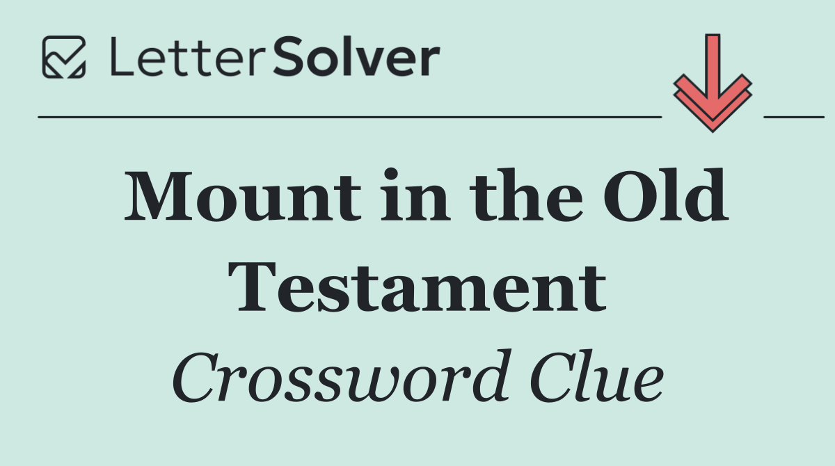 Mount in the Old Testament