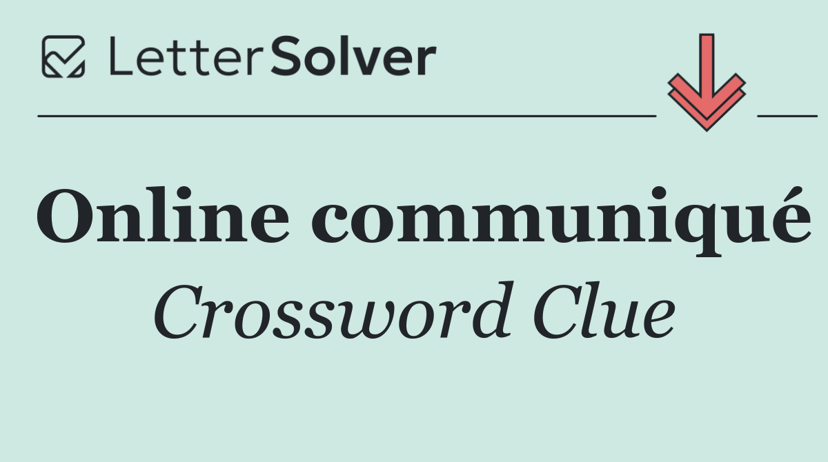 Online communiqué