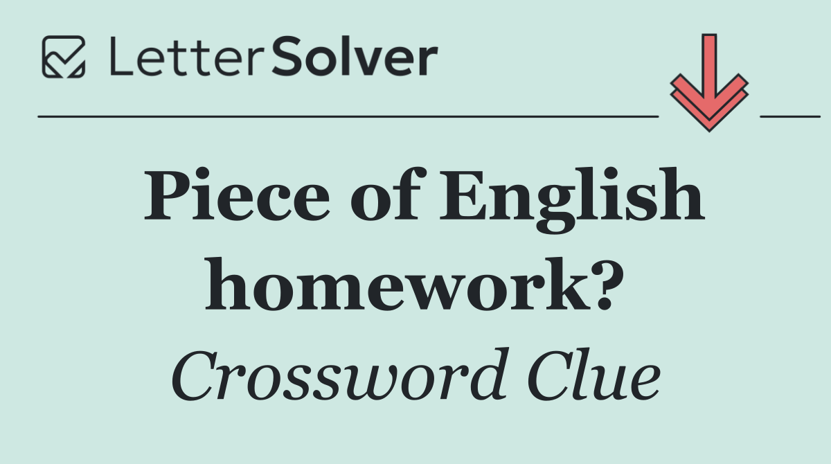 Piece of English homework?
