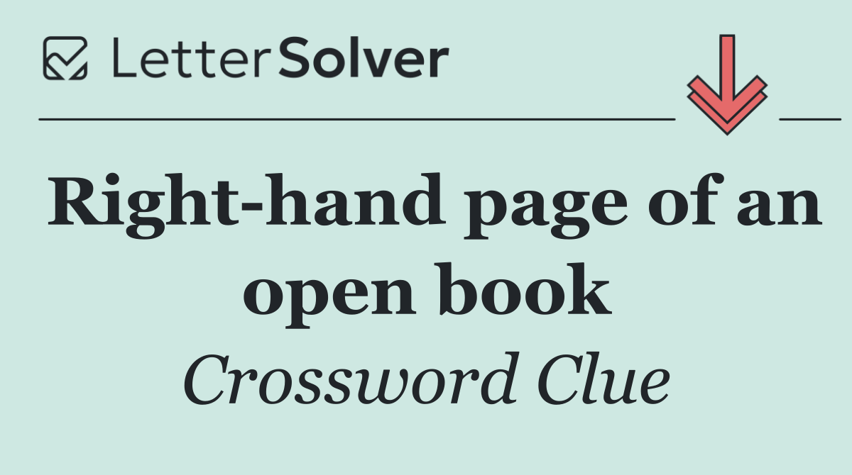 Right hand page of an open book