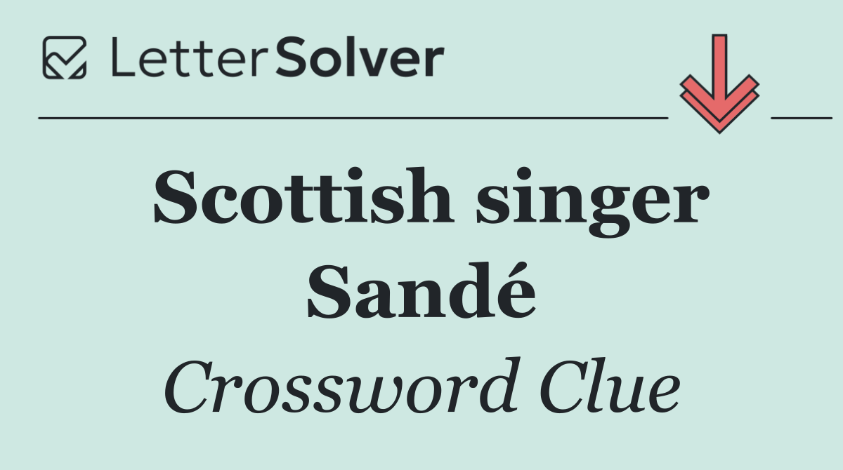 Scottish singer Sandé