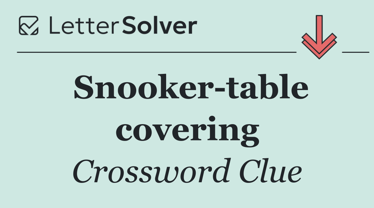 Snooker table covering