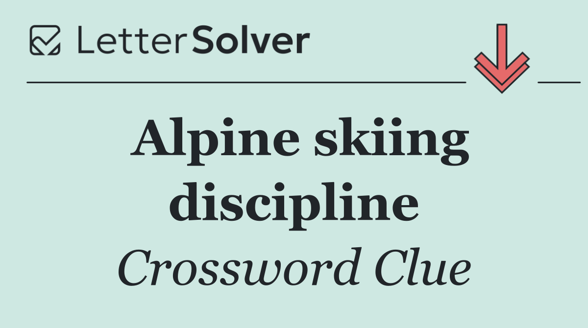 Alpine skiing discipline