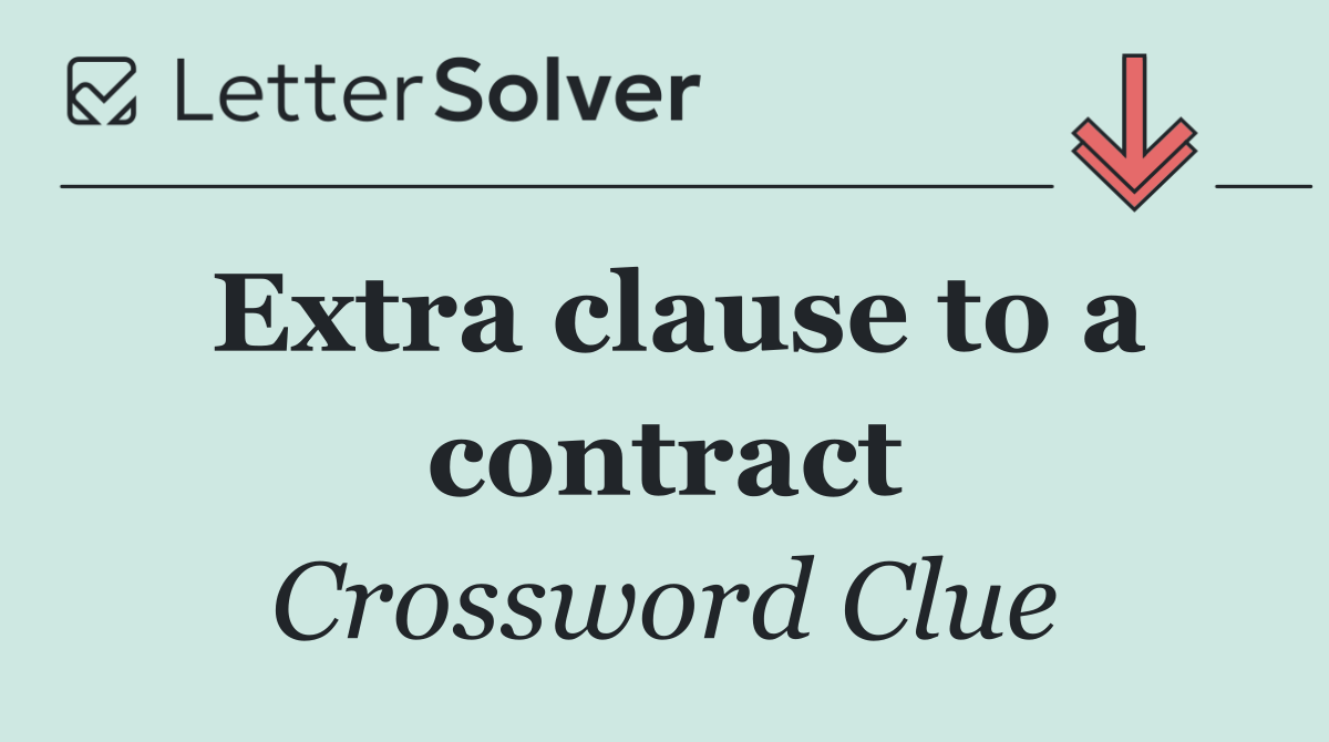 Extra clause to a contract