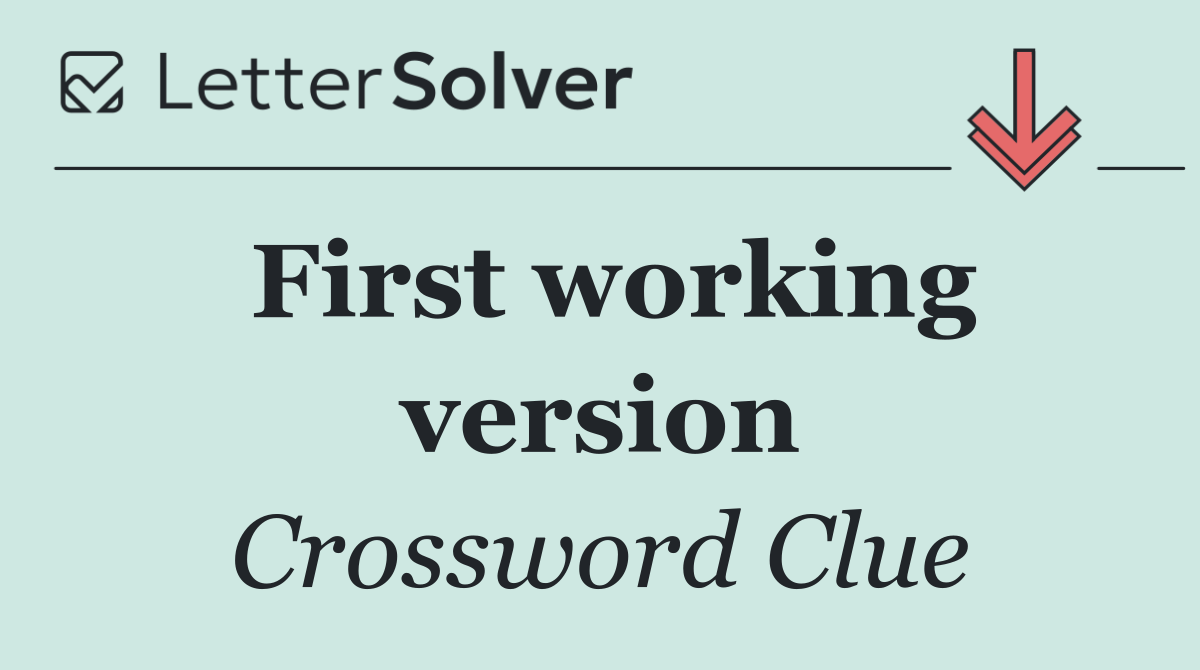 First working version