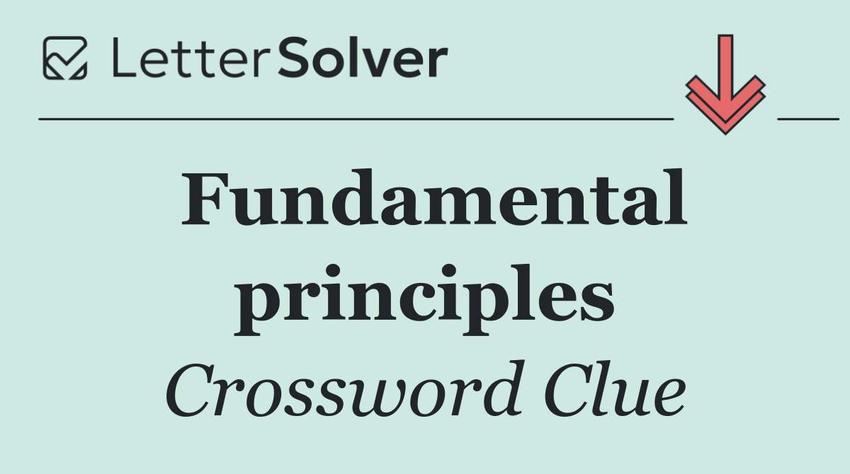 Fundamental principles
