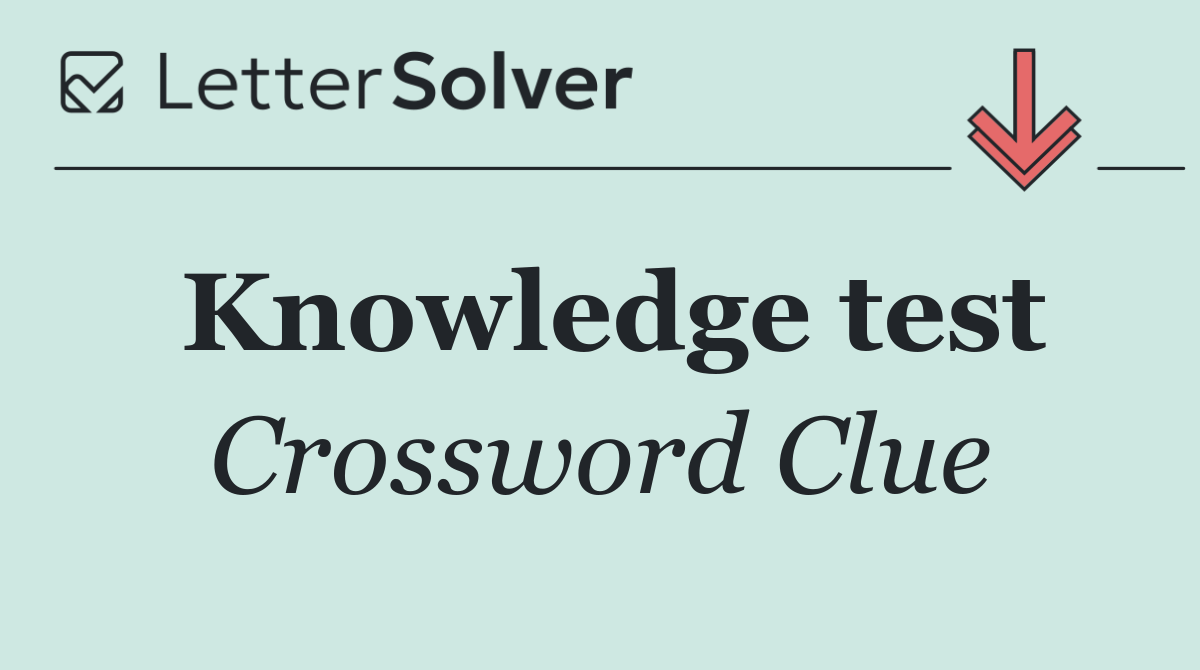 Knowledge test