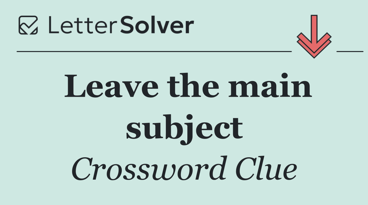 Leave the main subject