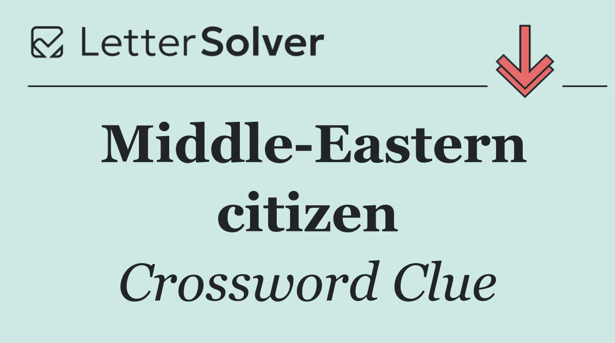 Middle Eastern citizen
