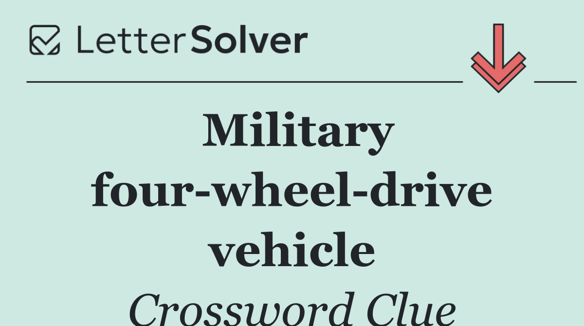 Military four wheel drive vehicle
